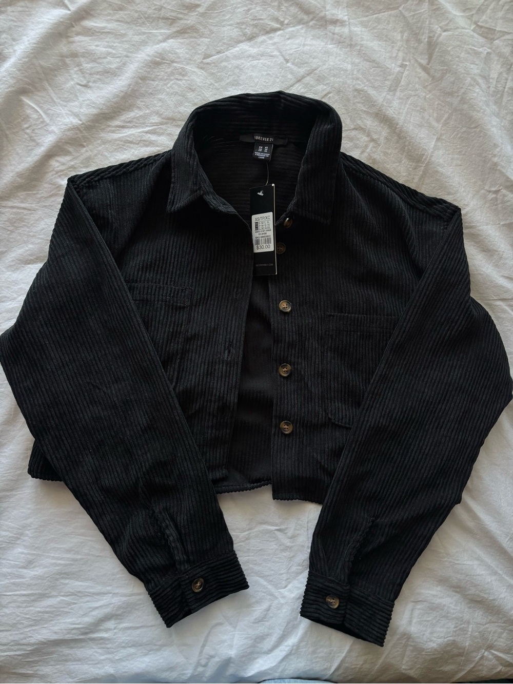 Forever 21 Black Corduroy Button-Up Jacket